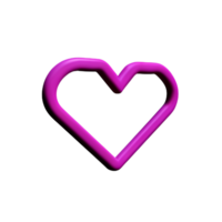 heart line 3d rendering icon illustration png