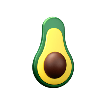 aguacate 3d representación icono ilustración png