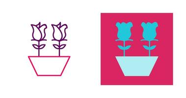 Tulips in Pot Vector Icon