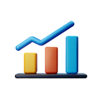 graph 3d rendering icon illustration png