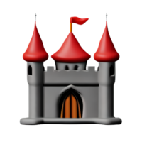 castle 3d rendering icon illustration png