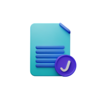 document 3d rendering icon illustration png