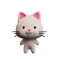 mignonne chat 3d le rendu icône illustration png