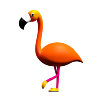 flamingo 3d renderen icoon illustratie png