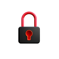 lock 3d rendering icon illustration png