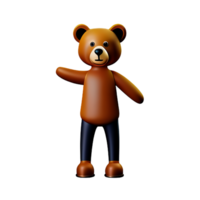 teddy bear 3d rendering icon illustration png