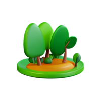 oerwoud 3d renderen icoon illustratie png