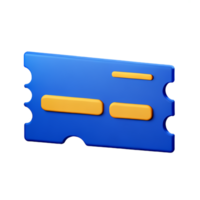 ticket 3d rendering icon illustration png