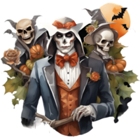 contento Halloween giorno clipart, Halloween giorno composizione, generativo ai png