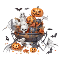 Happy Halloween Day Clipart, Halloween Day composition, Generative AI png