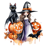 Happy Halloween Day Clipart, Halloween Day composition, Generative AI png