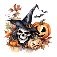 gelukkig halloween dag clip art, halloween dag samenstelling, generatief ai png