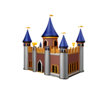 castillo 3d representación icono ilustración png