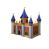 Château 3d le rendu icône illustration png