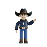 cowboy 3d rendering icon illustration png