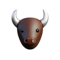 bull 3d rendering icon illustration png