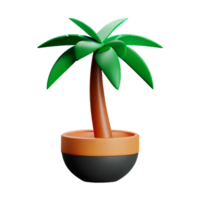 Noce di cocco albero 3d interpretazione icona illustrazione png