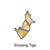 map City of Simpang Tiga vector design template, Indonesia Map with states and modern round shapes