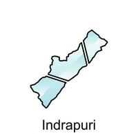 map City of Indrapuri vector design template, Indonesia Map with states and modern round shapes