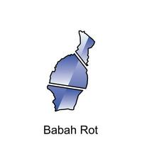 map of Babah Rot City logo design concept illustration idea style flat vector design template. isolated on white background