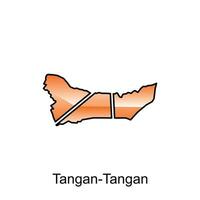 map City of Tangan Tangan vector design template, Indonesia Map with states and modern round shapes