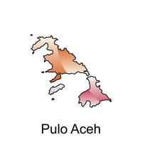 map City of Pulo Aceh vector design template, Indonesia Map with states and modern round shapes