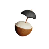 kokosnoot 3d renderen icoon illustratie png