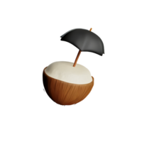 noix de coco 3d le rendu icône illustration png