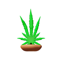 cannabis 3d le rendu icône illustration png