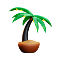 Coco árbol 3d representación icono ilustración png