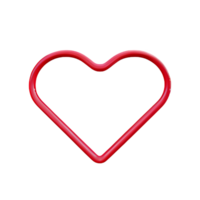 heart line 3d rendering icon illustration png