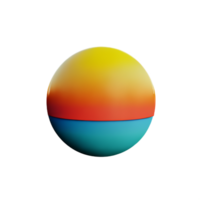 puesta de sol 3d representación icono ilustración png