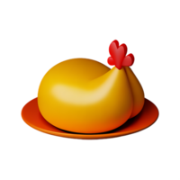 poulet 3d le rendu icône illustration png