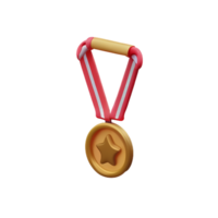 medalla 3d representación icono ilustración png