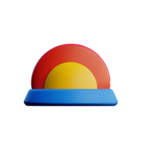 puesta de sol 3d representación icono ilustración png