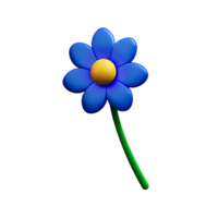 blue flower 3d rendering icon illustration png