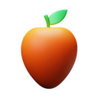 peach 3d rendering icon illustration png