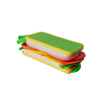 sandwich 3d rendering icon illustration png
