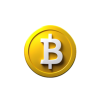 bitcoin 3d tolkning ikon illustration png