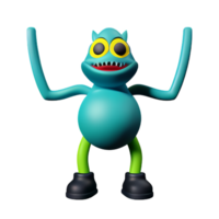 monster 3d tolkning ikon illustration png