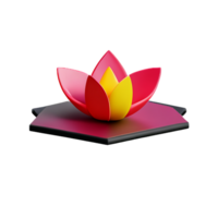 lotus 3d rendering icon illustration png