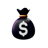 dinero bolso 3d representación icono ilustración png