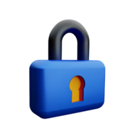 lock 3d rendering icon illustration png