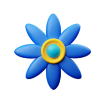blue flower 3d rendering icon illustration png