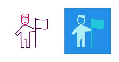 Man setting Flag Vector Icon