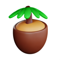 coconut 3d rendering icon illustration png