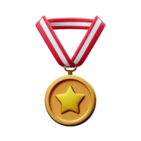 medalha 3d Renderização ícone ilustração png