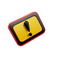 warning 3d rendering icon illustration png