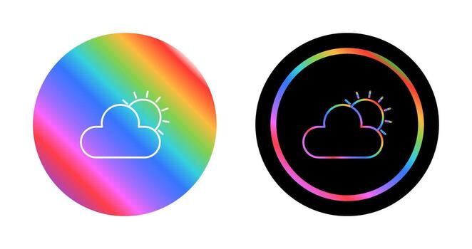 icono de vector de nube de sol