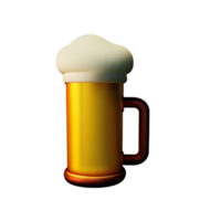 cerveza 3d representación icono ilustración png